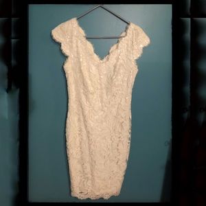 Tadashi Shoji ivory lace party dress